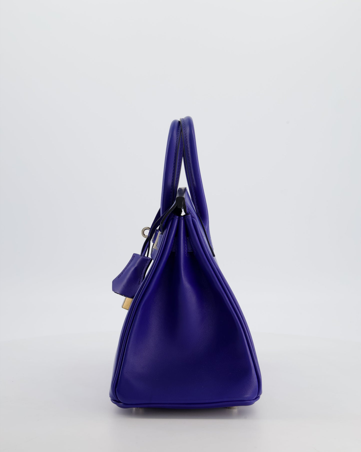 Hermès Birkin 25 Retourne Bag in Blue Electrique Tadelakt Leather with Palladium Hardware