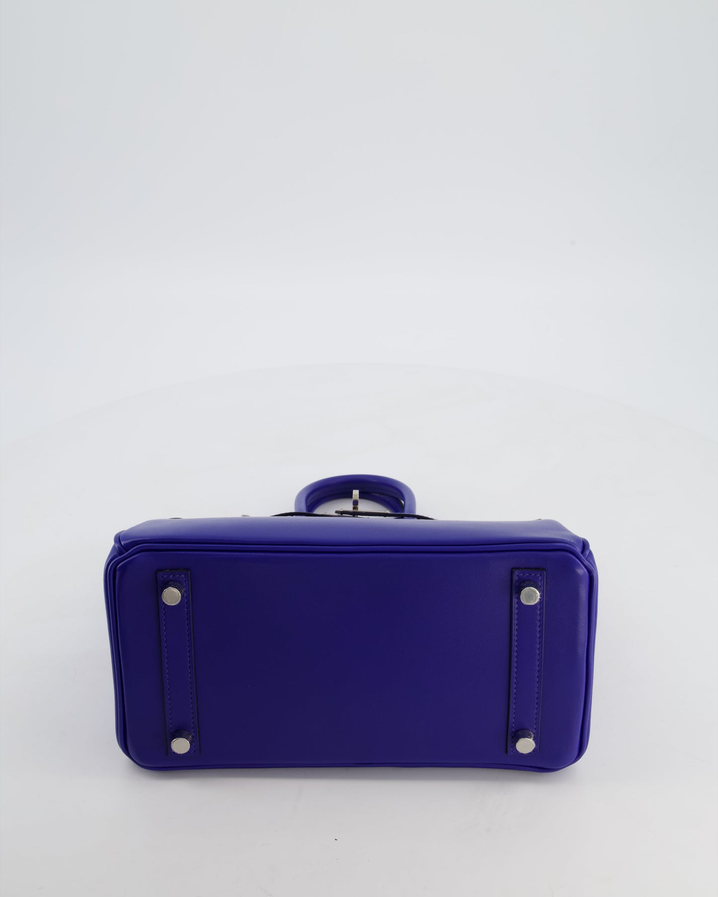 Hermès Birkin 25 Retourne Bag in Blue Electrique Tadelakt Leather with Palladium Hardware