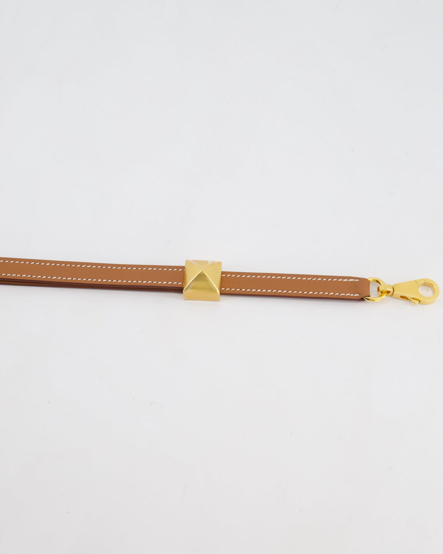 Hermès Medor Adjustable Bag Strap in Gold Swift Leather with Gold Hardware