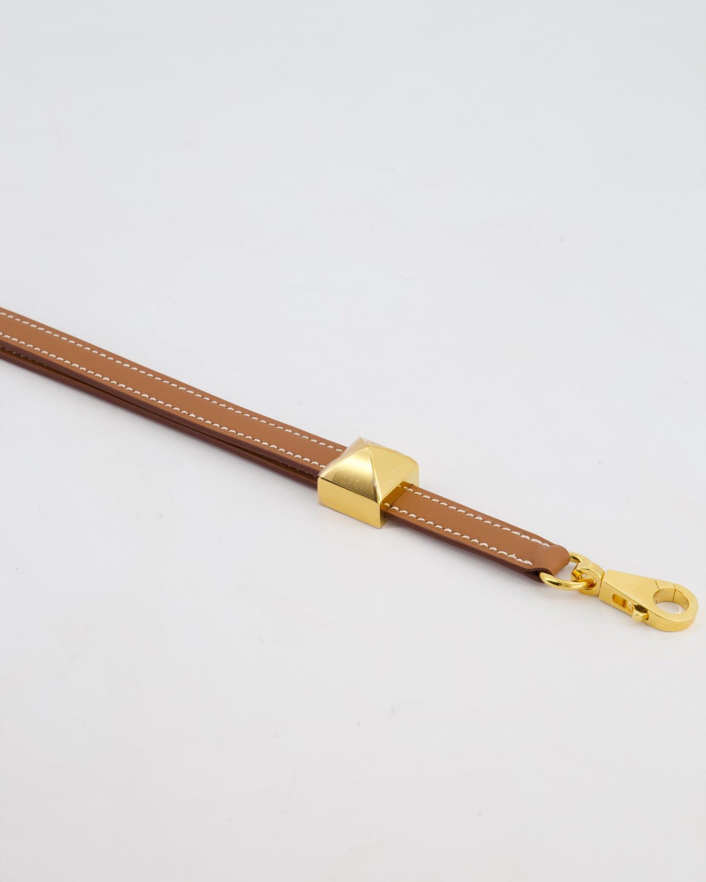 Hermès Medor Adjustable Bag Strap in Gold Swift Leather with Gold Hardware