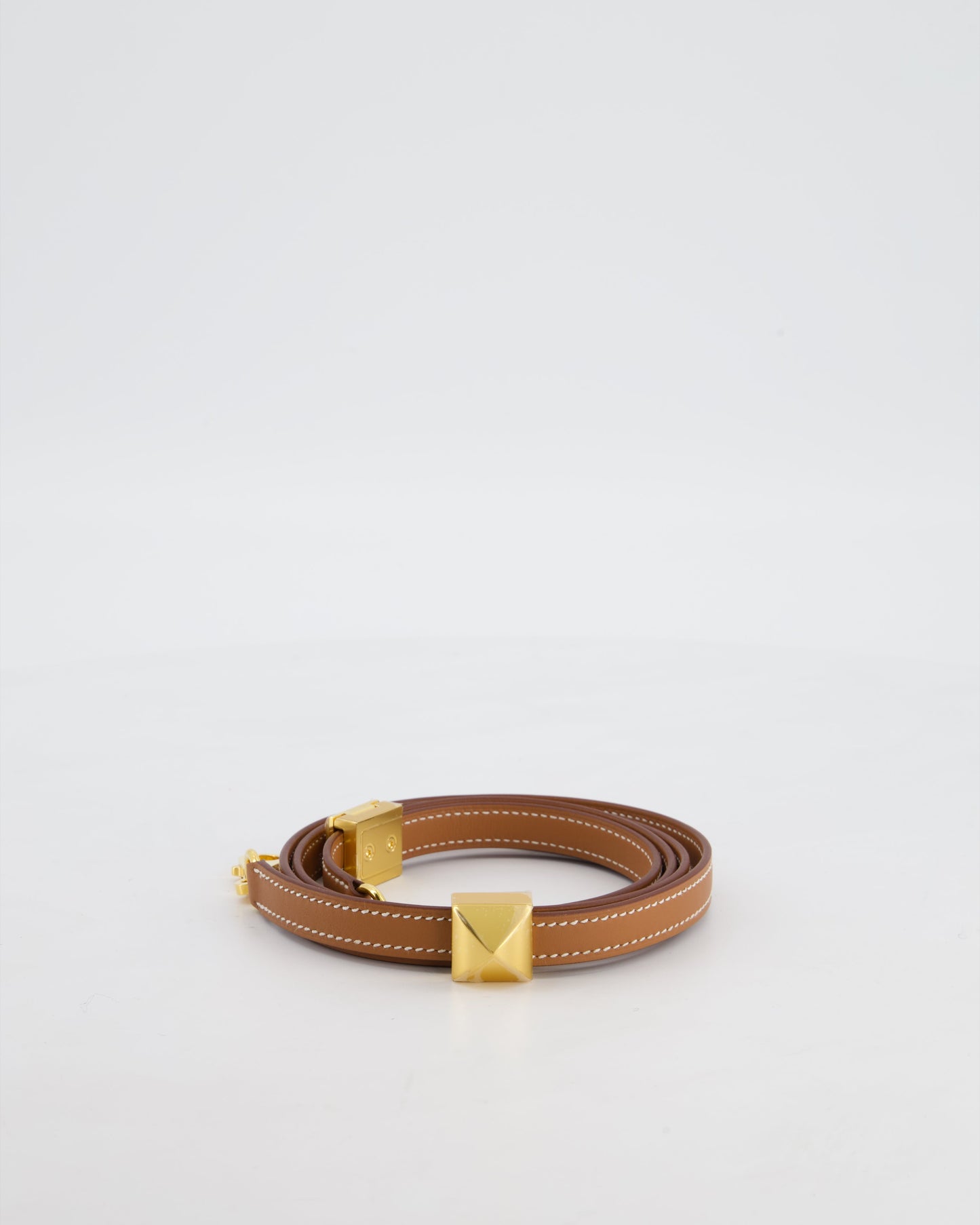 Hermès Medor Adjustable Bag Strap in Gold Swift Leather with Gold Hardware