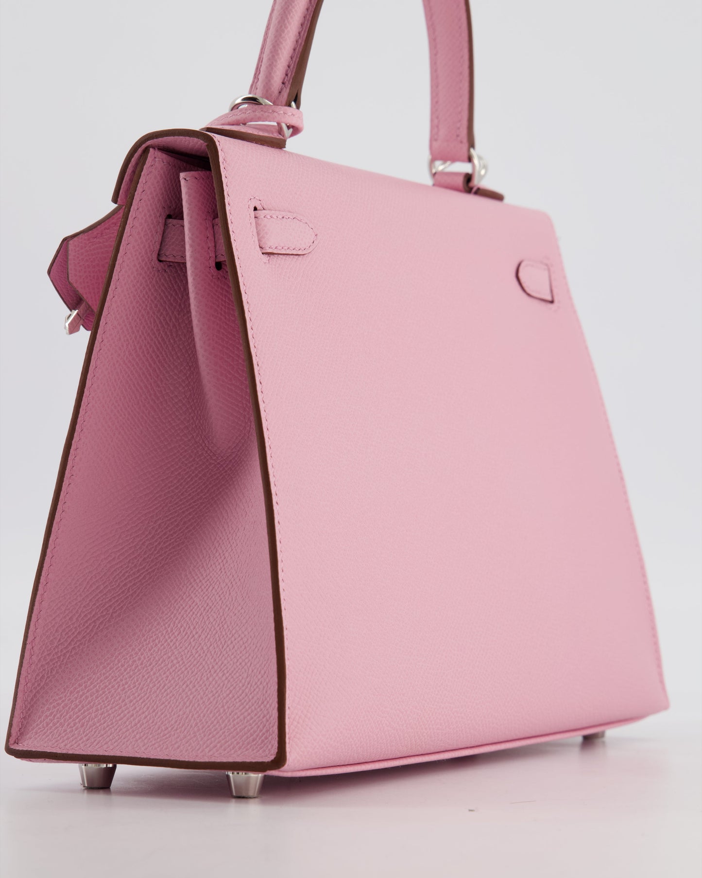 *SUPER HOT & RARE* Hermès Kelly 25 Sellier Bag in Mauve Sylvestre Epsom Leather with Palladium Hardware