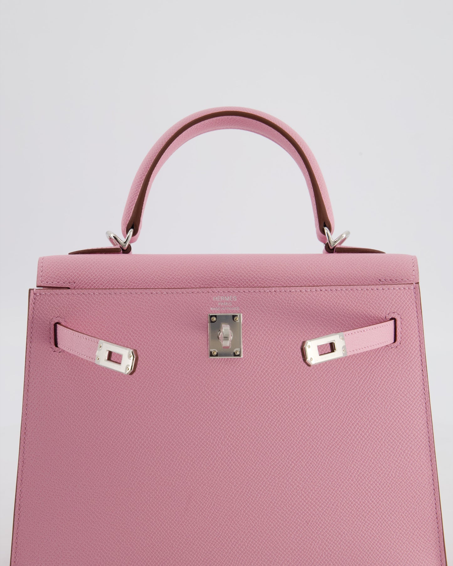*SUPER HOT & RARE* Hermès Kelly 25 Sellier Bag in Mauve Sylvestre Epsom Leather with Palladium Hardware
