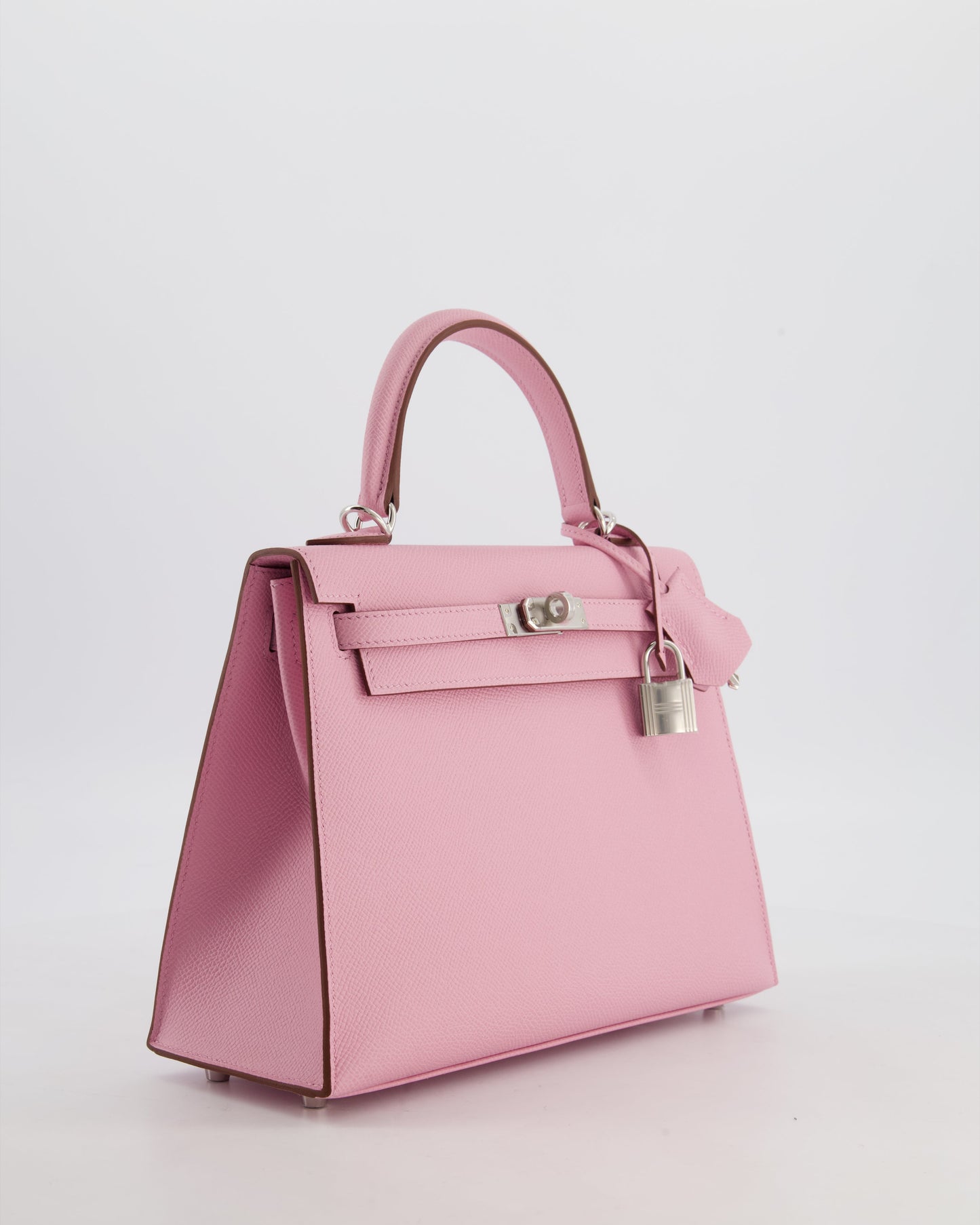 *SUPER HOT & RARE* Hermès Kelly 25 Sellier Bag in Mauve Sylvestre Epsom Leather with Palladium Hardware