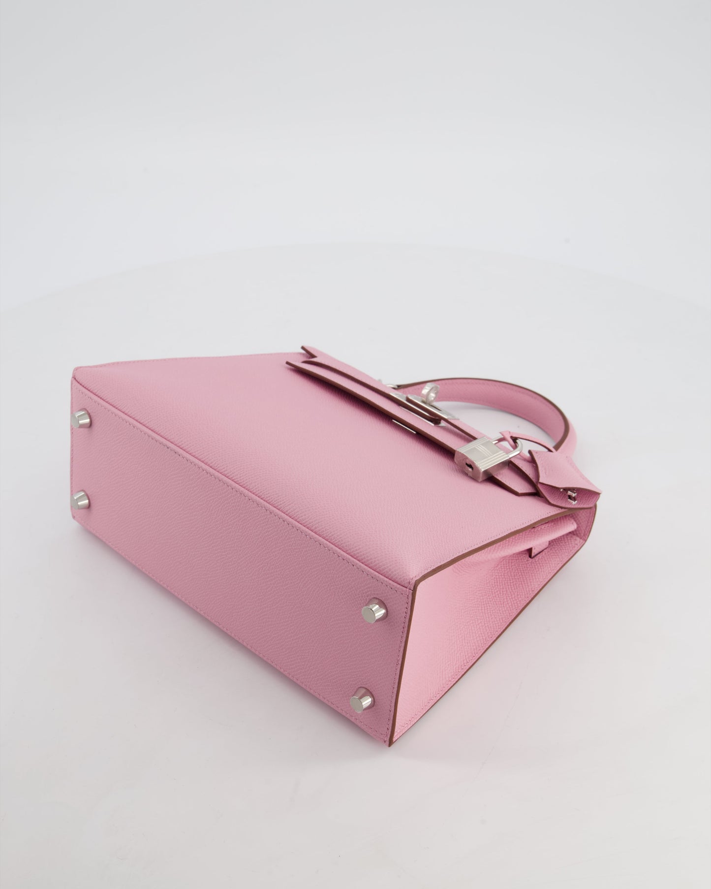 *SUPER HOT & RARE* Hermès Kelly 25 Sellier Bag in Mauve Sylvestre Epsom Leather with Palladium Hardware
