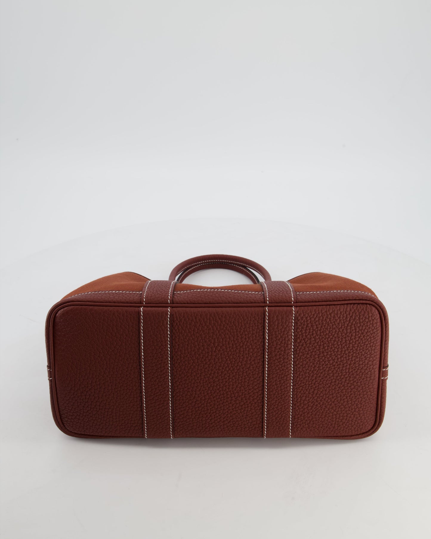 Hermès Garden Party 30 Bag in Rouge H Canvas and Negonda Leather with Palladium Hardware