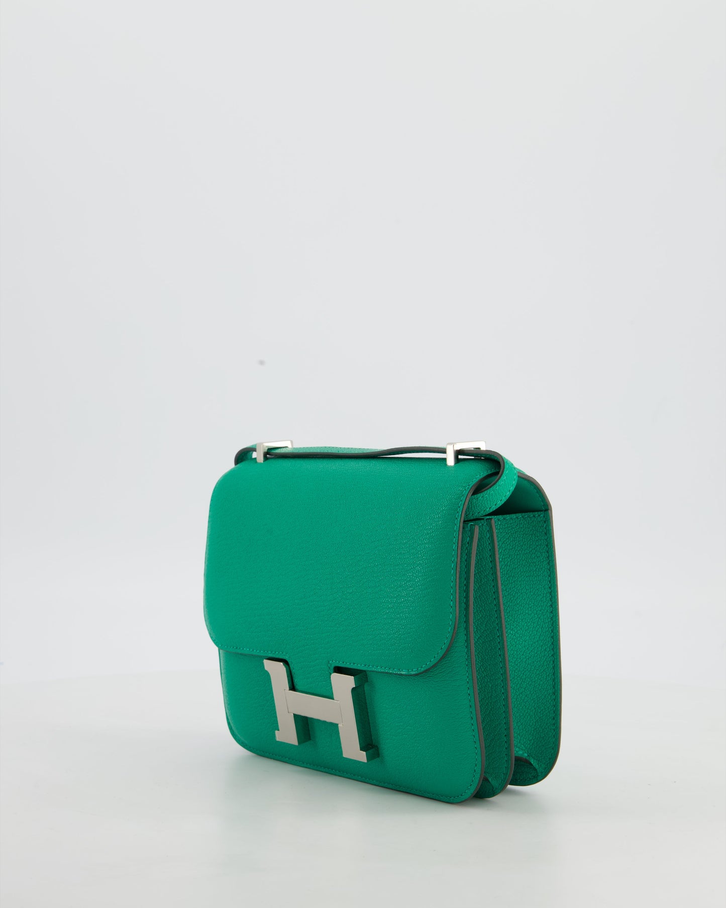 Hermès Mini Constance III Miroir 18 Bag in Menthe Chevre Mysore Leather with Palladium Hardware