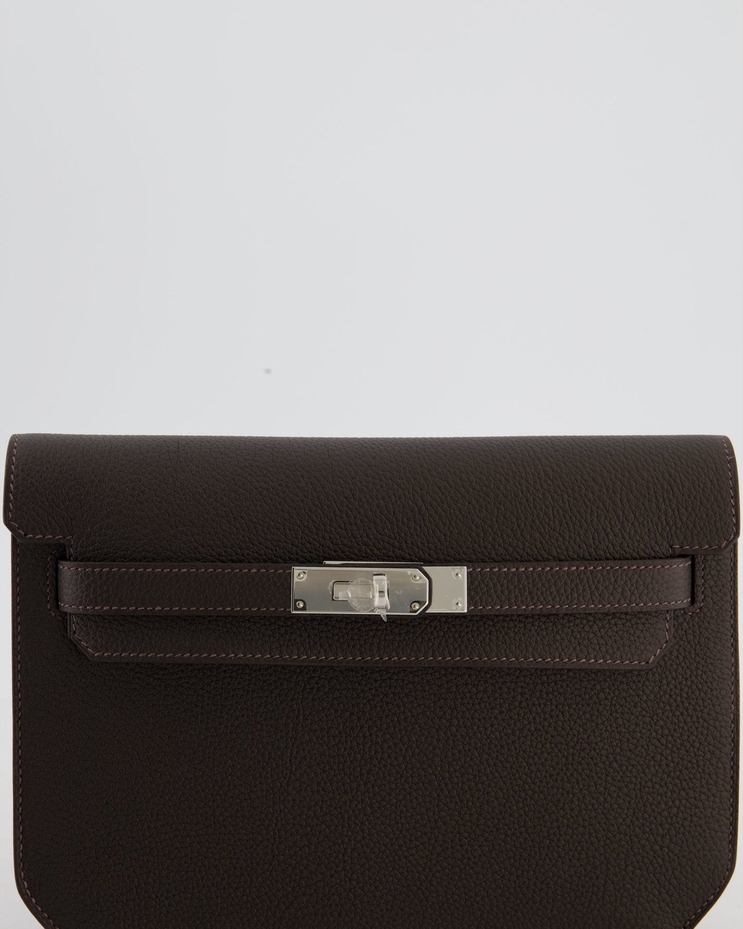 *RARE* Hermès Kelly Depeches 25 Bag in Bai Brun Togo Leather with Palladium Hardware