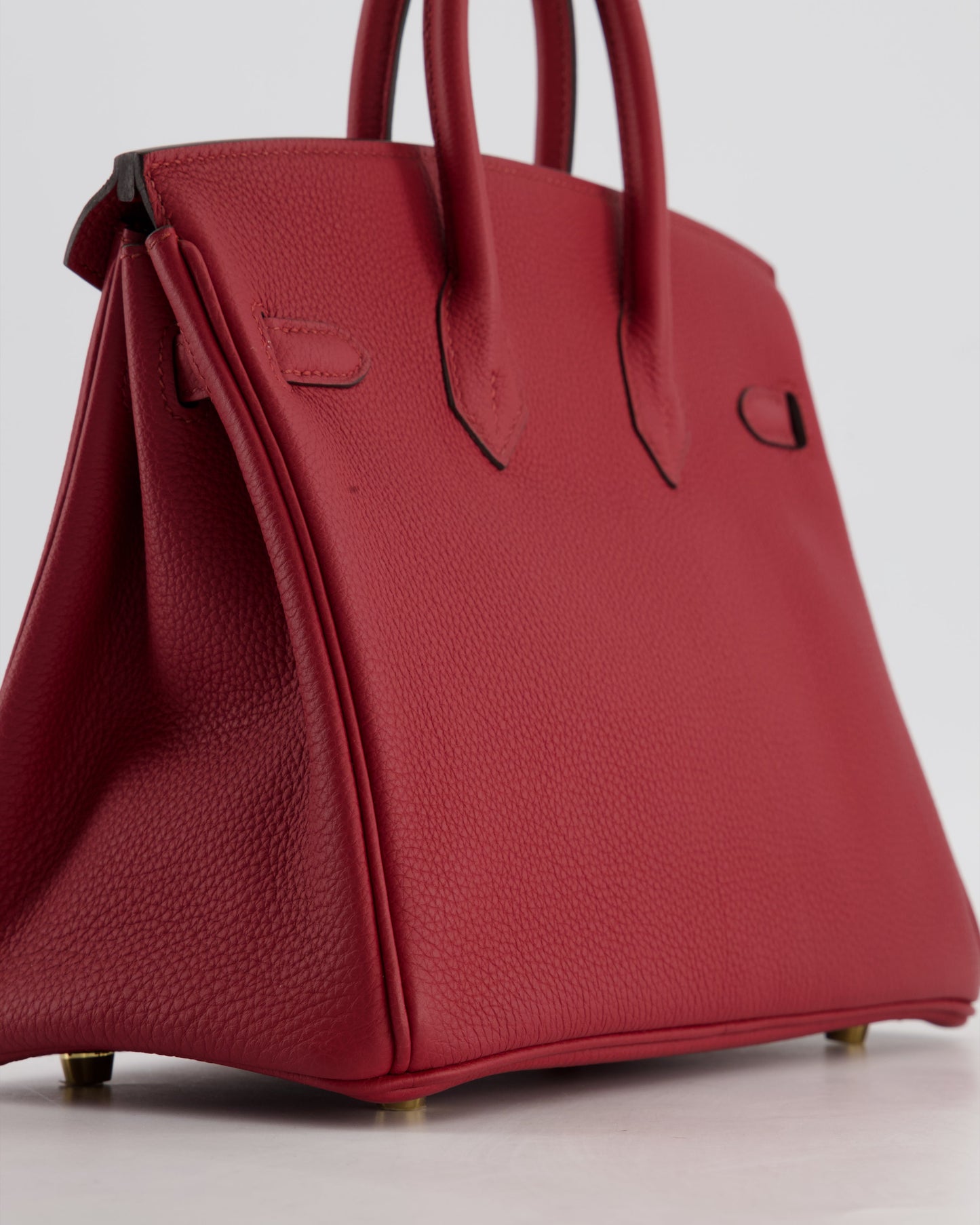 Hermès Birkin 25 Retourne Bag in Rouge Grenat Togo Leather with Gold Hardware