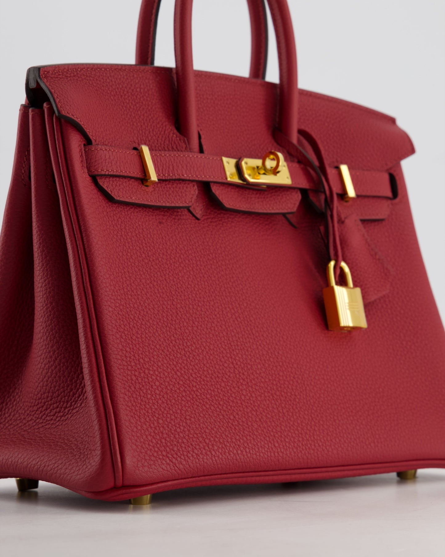 Hermès Birkin 25 Retourne Bag in Rouge Grenat Togo Leather with Gold Hardware