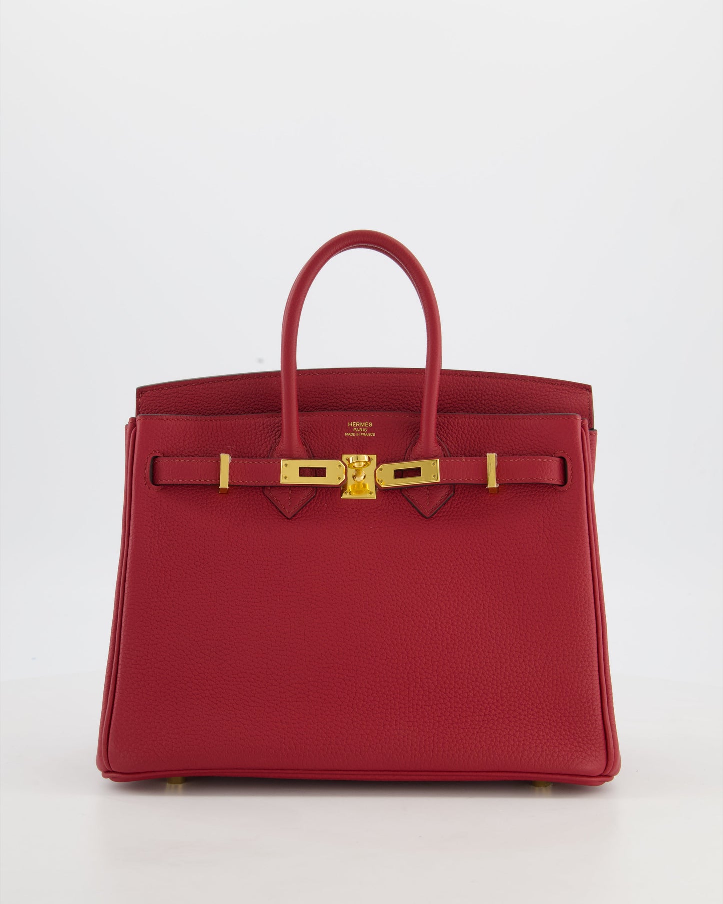 Hermès Birkin 25 Retourne Bag in Rouge Grenat Togo Leather with Gold Hardware