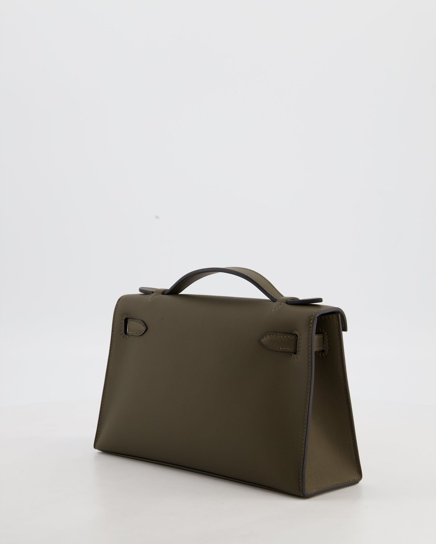 *NEW COLOUR* Hermès Mini Kelly Pochette Bag in Vert Loden Swift Leather and Permabrass Hardware