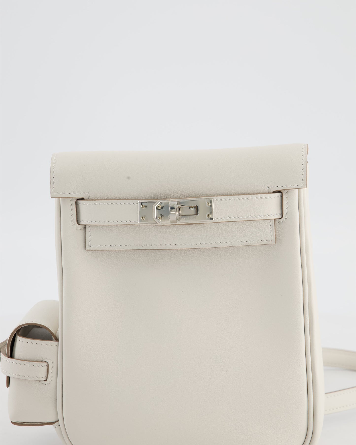 *RARE* Hermès Kelly Jump Backpack Bag in Gris Pale Swift Leather with Palladium Hardware