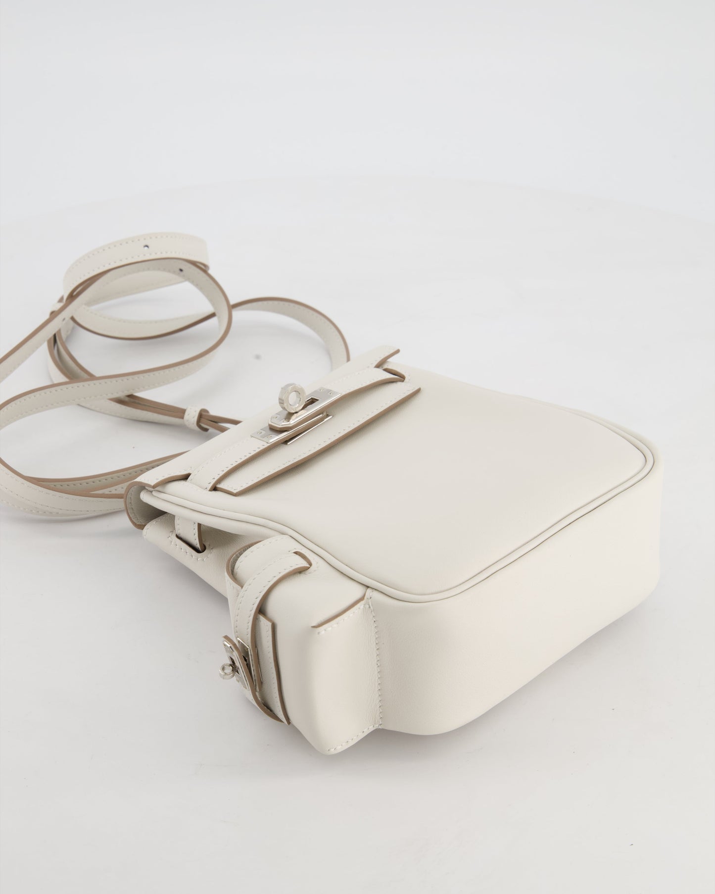 *RARE* Hermès Kelly Jump Backpack Bag in Gris Pale Swift Leather with Palladium Hardware