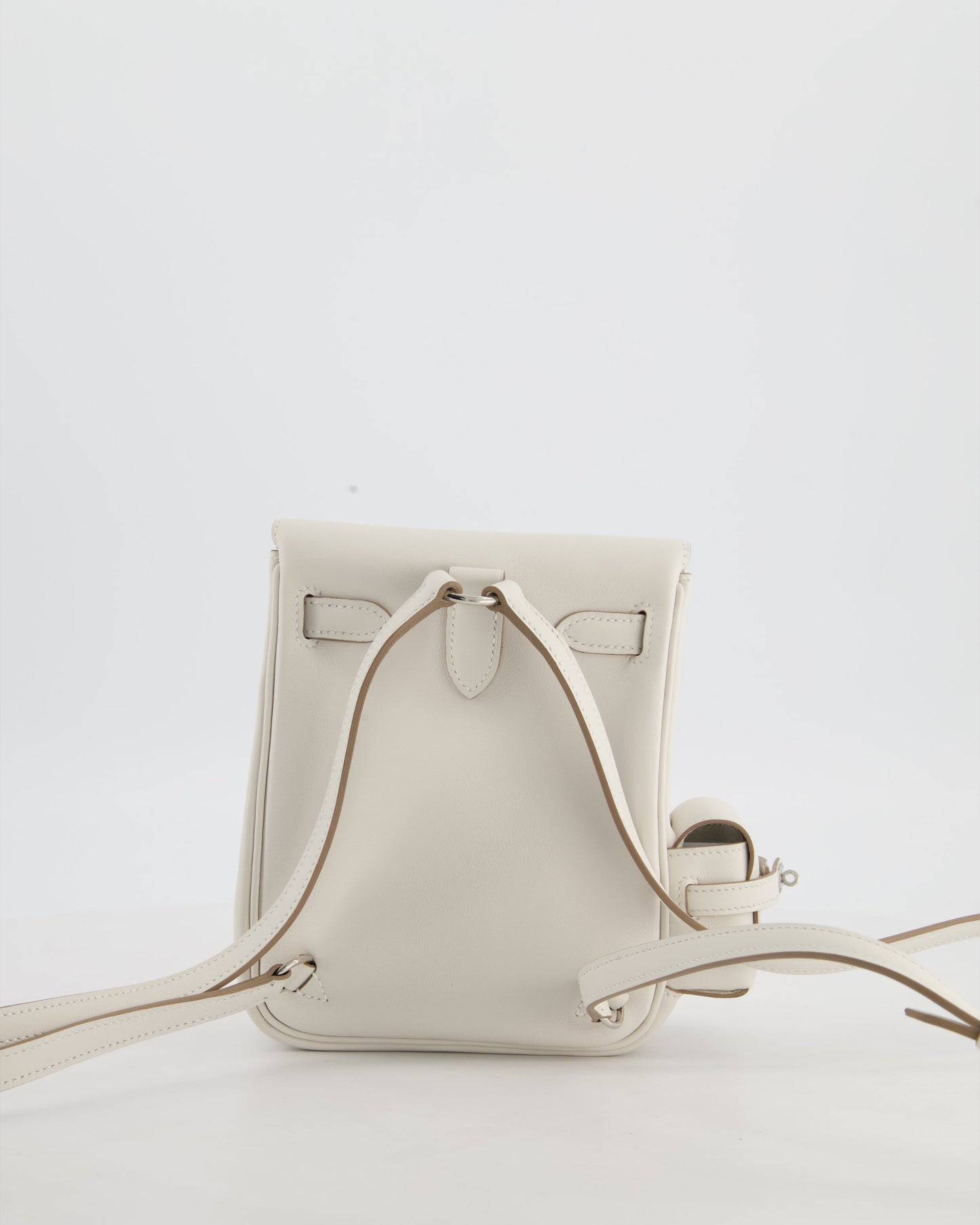 *RARE* Hermès Kelly Jump Backpack Bag in Gris Pale Swift Leather with Palladium Hardware