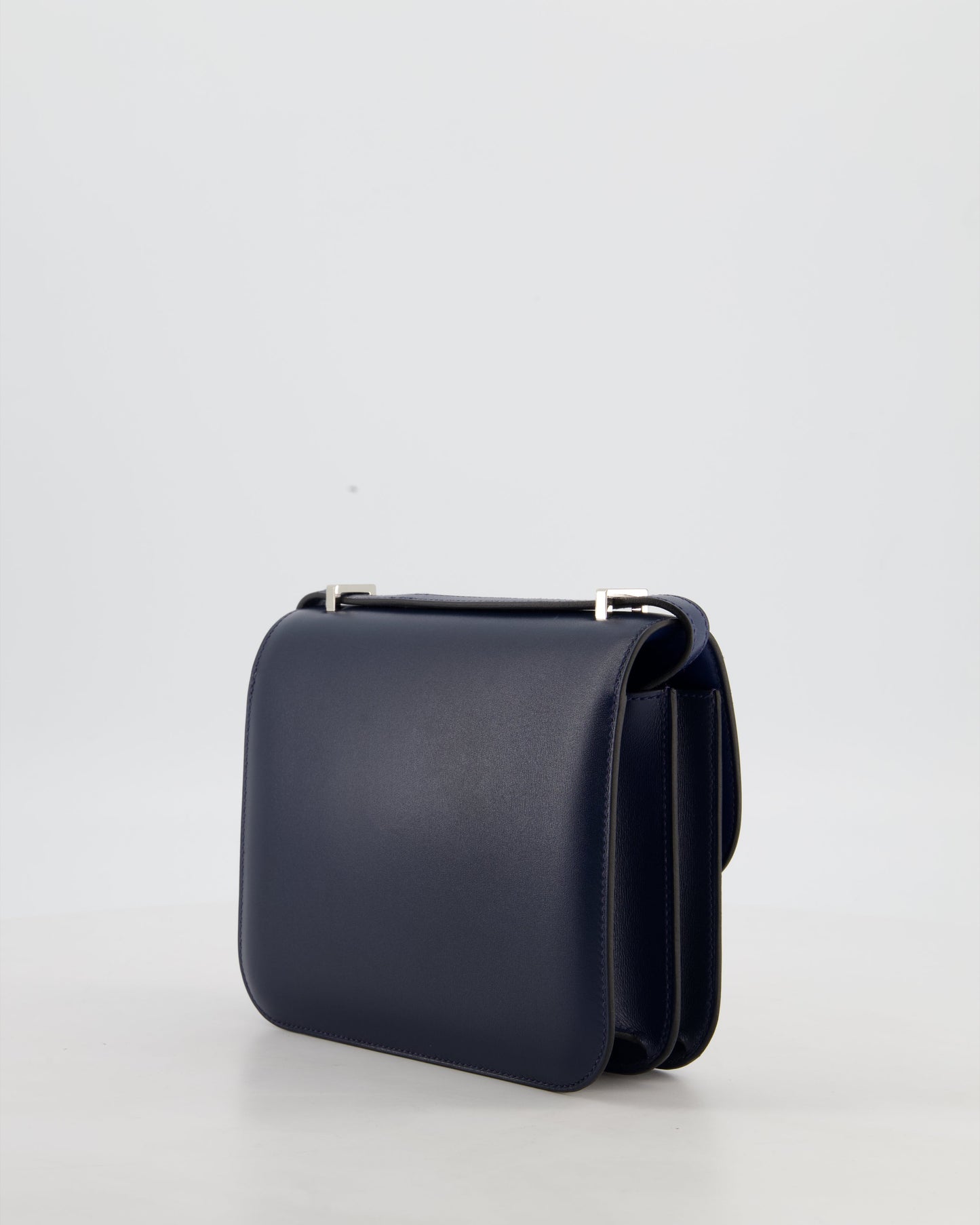 *LIMITED EDITION* Hermès Mini Constance Clouté III Miroir 18 Bag in Bleu Abysse Calfskin Box Leather with Palladium Hardware