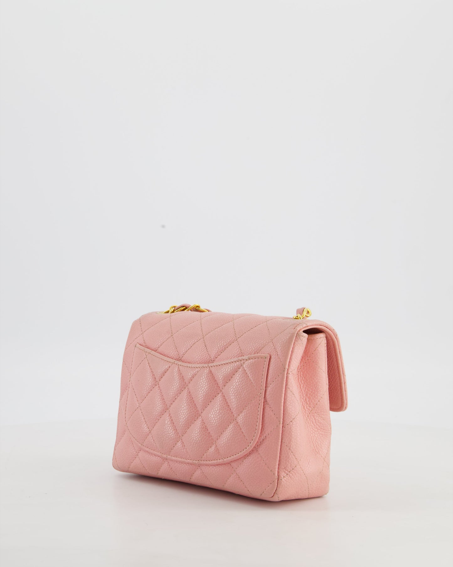 Chanel Pink Mini Square Bag in Caviar Leather with 24K Gold Hardware