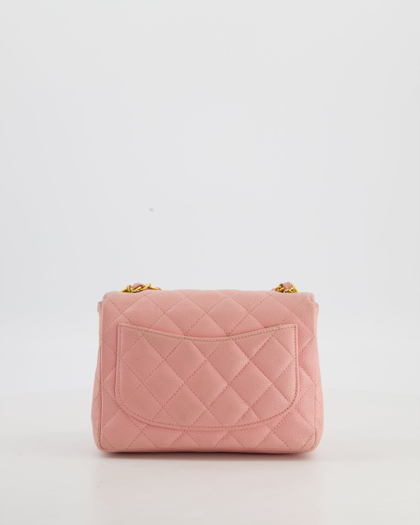 Chanel Pink Mini Square Bag in Caviar Leather with 24K Gold Hardware