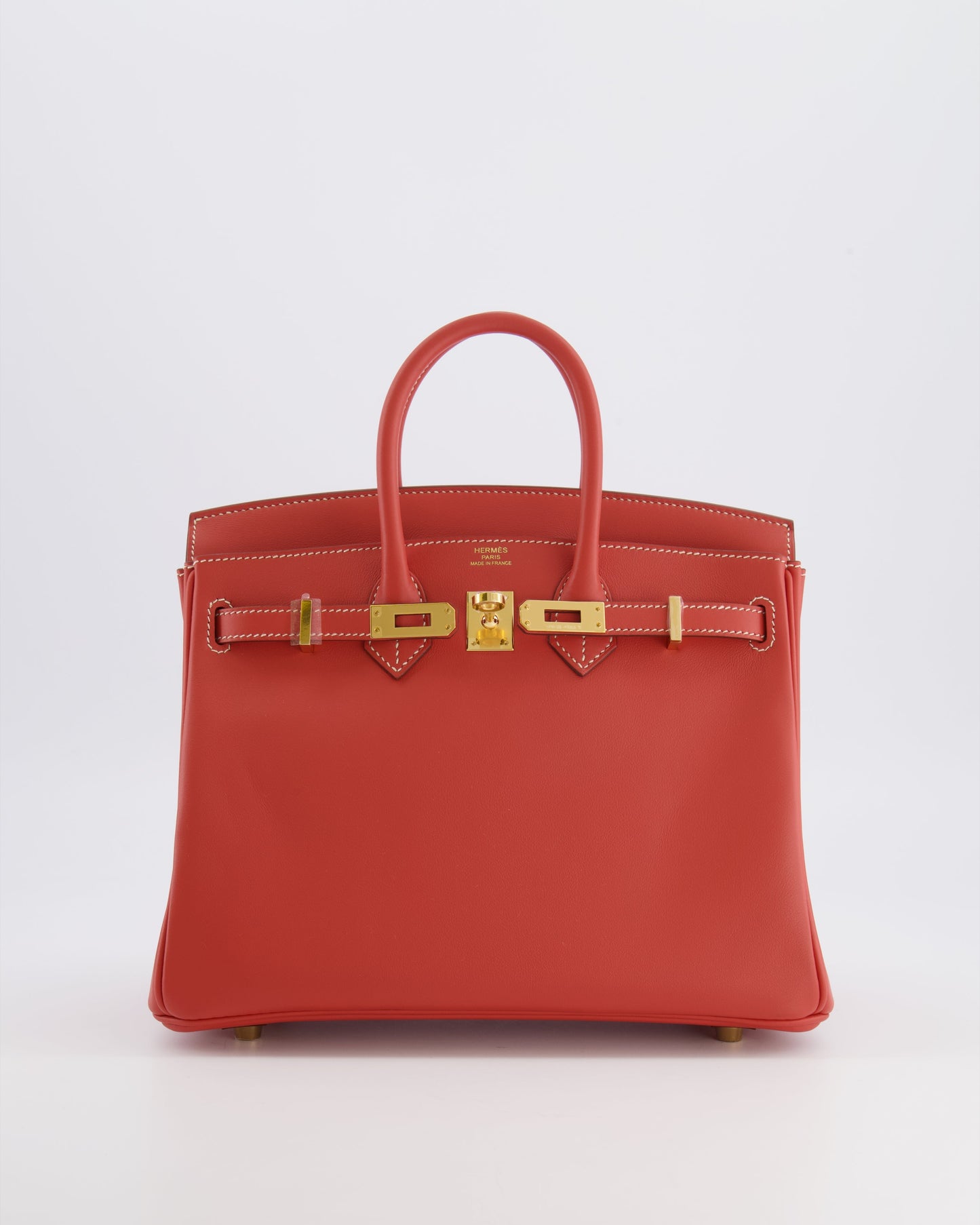 Hermès Birkin 25 Retourne Bag in Sanguine Swift Leather with Gold Hardware