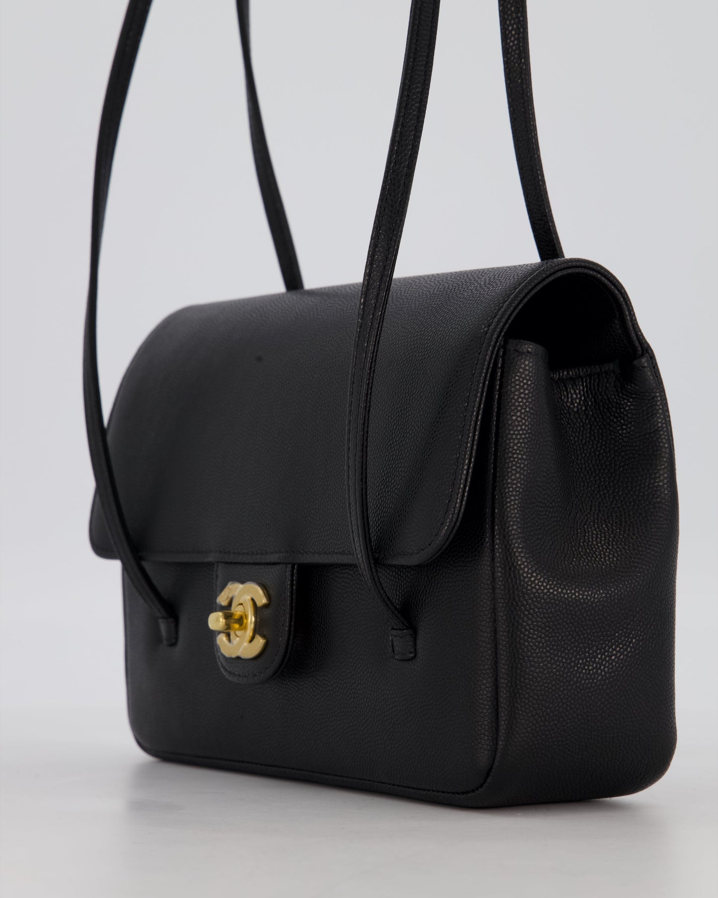 *RARE* Chanel 26P Preppy Coco Small Flap Bag in Shiny Caviar Leather with Gold Hardware