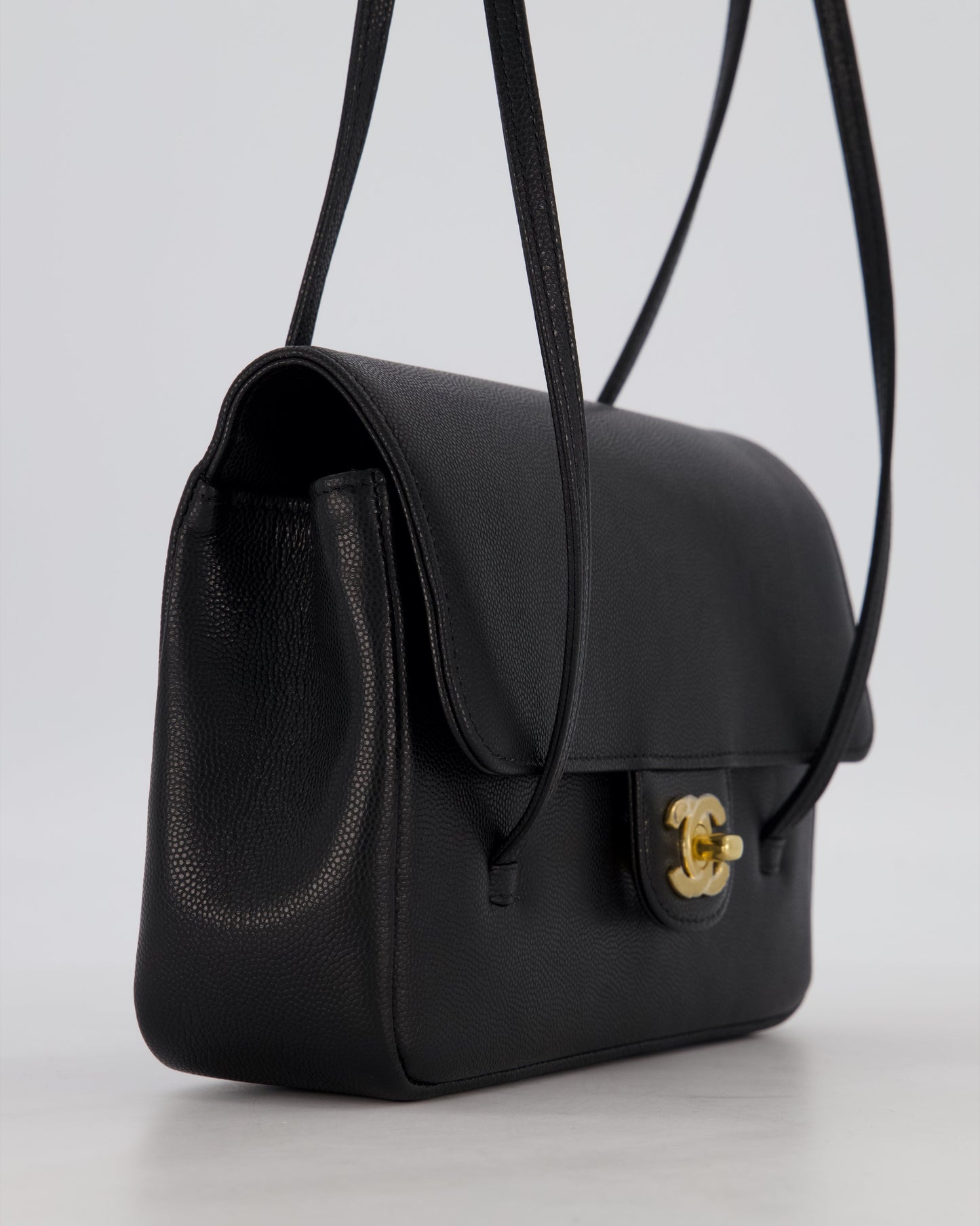 *RARE* Chanel 26P Preppy Coco Small Flap Bag in Shiny Caviar Leather with Gold Hardware
