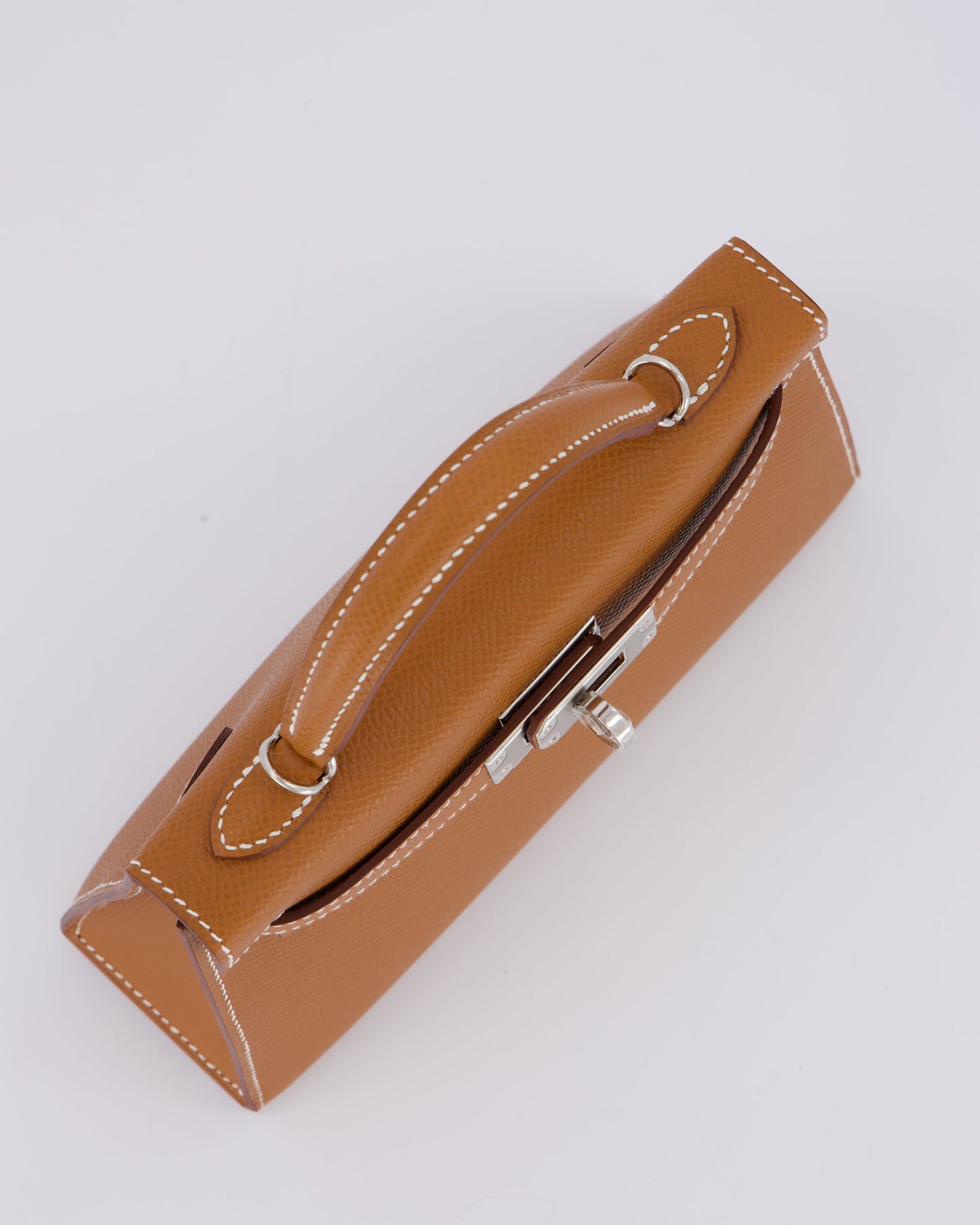 *NEW STAMP* Hermès Mini Kelly II 20 Bag in Gold Epsom Leather with Palladium Hardware