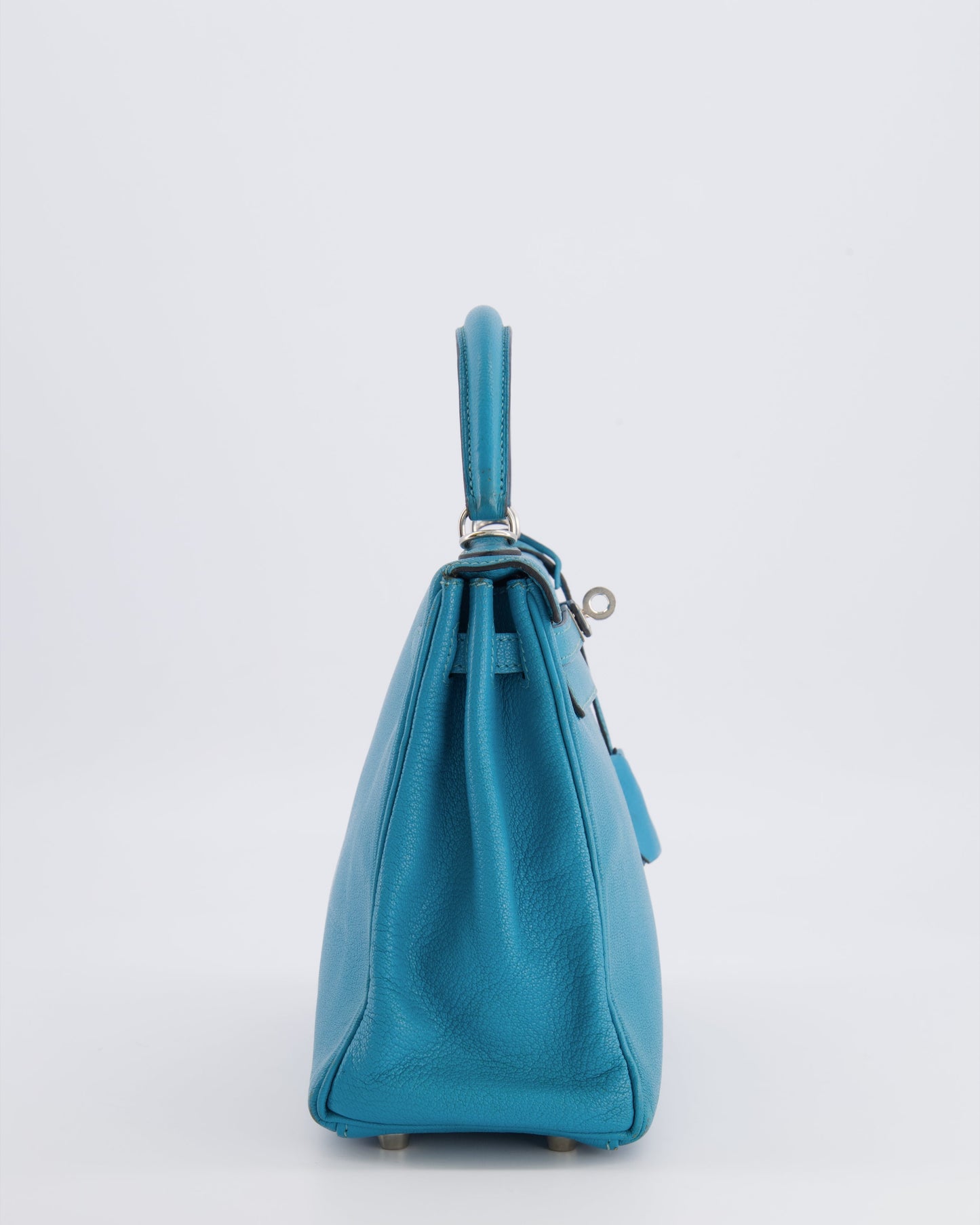 Hermès Kelly 25 Retourne Bag in Bleu Paon Evercolor Leather with Palladium Hardware