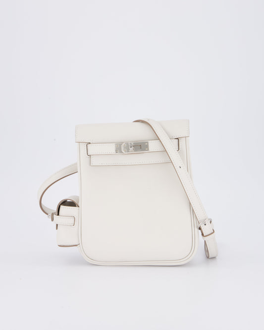 *RARE* Hermès Kelly Jump Backpack Bag in Gris Pale Swift Leather with Palladium Hardware