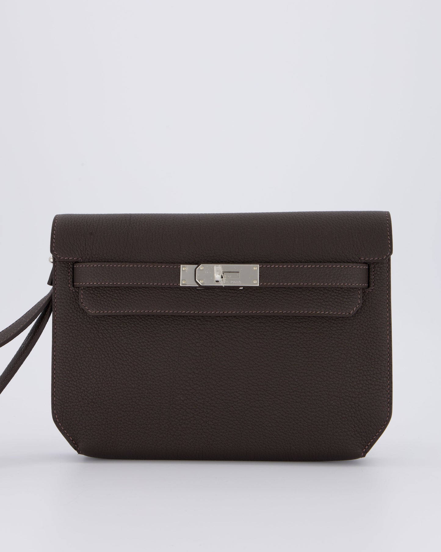 *RARE* Hermès Kelly Depeches 25 Bag in Bai Brun Togo Leather with Palladium Hardware
