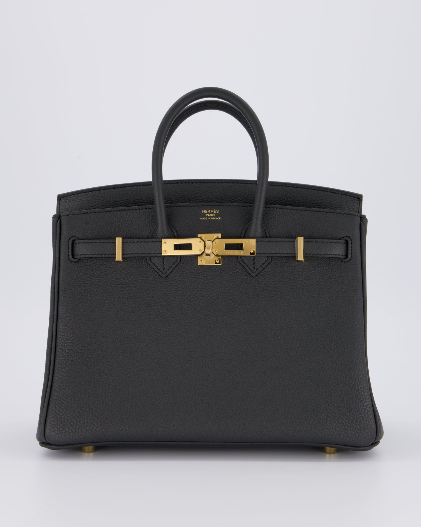 *HOT* Hermès Birkin 25 Retourne Bag in Plomb Togo Leather with Gold Hardware
