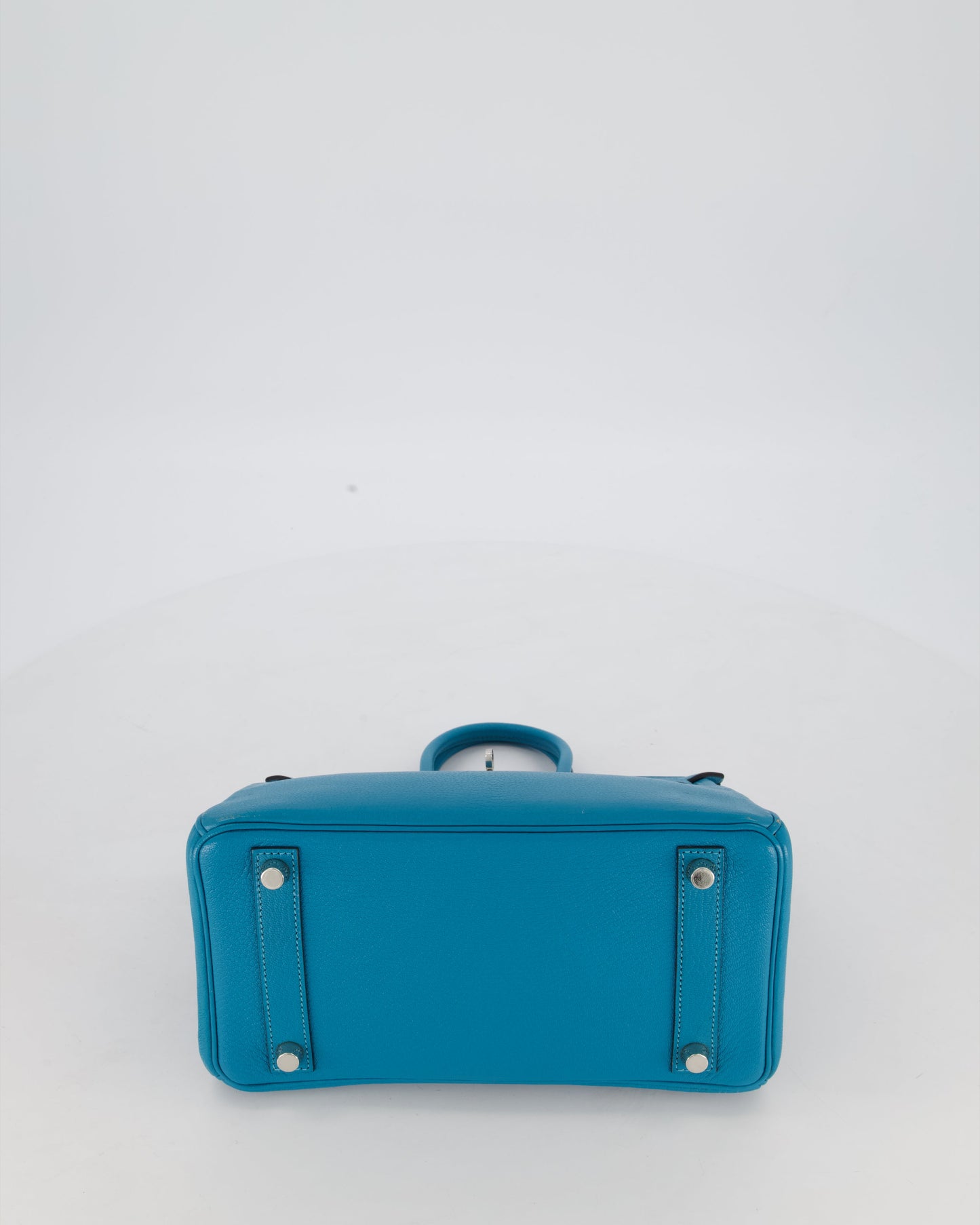 Hermès Birkin 25 Retourne Bag in Bleu Saint Cyr Chèvre Mysore Leather with Palladium Hardware