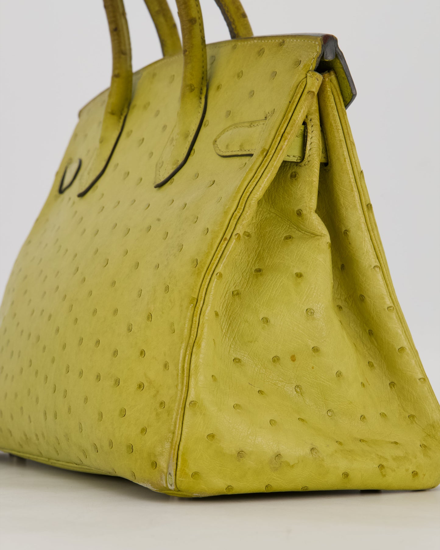 Hermès Birkin 30 Retourne Bag in Vert Anis Ostrich Leather with Palladium Hardware