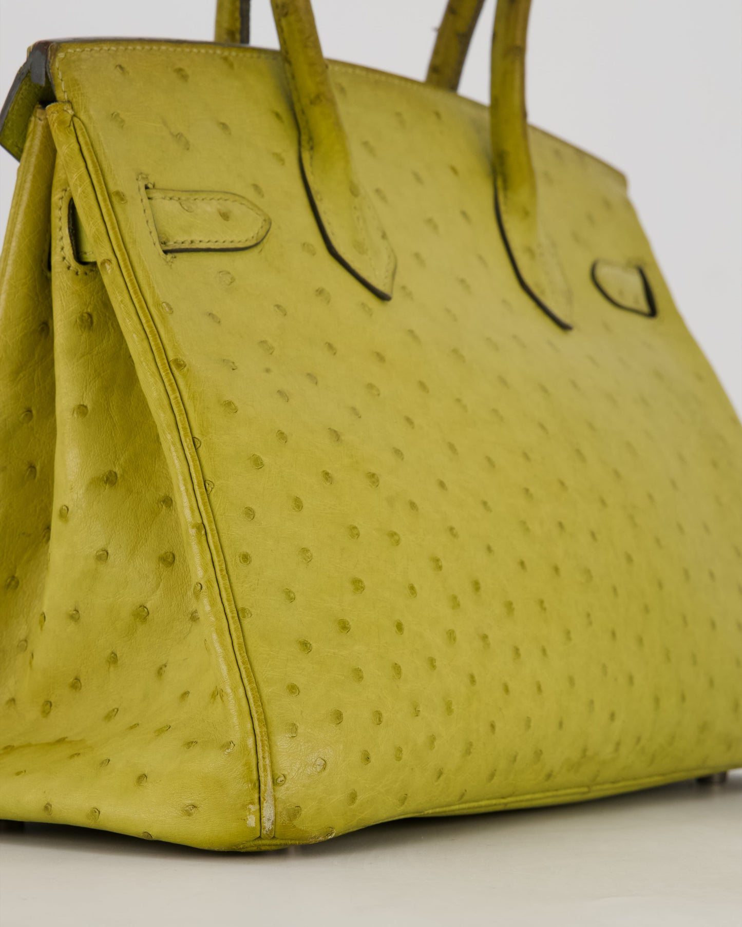 Hermès Birkin 30 Retourne Bag in Vert Anis Ostrich Leather with Palladium Hardware