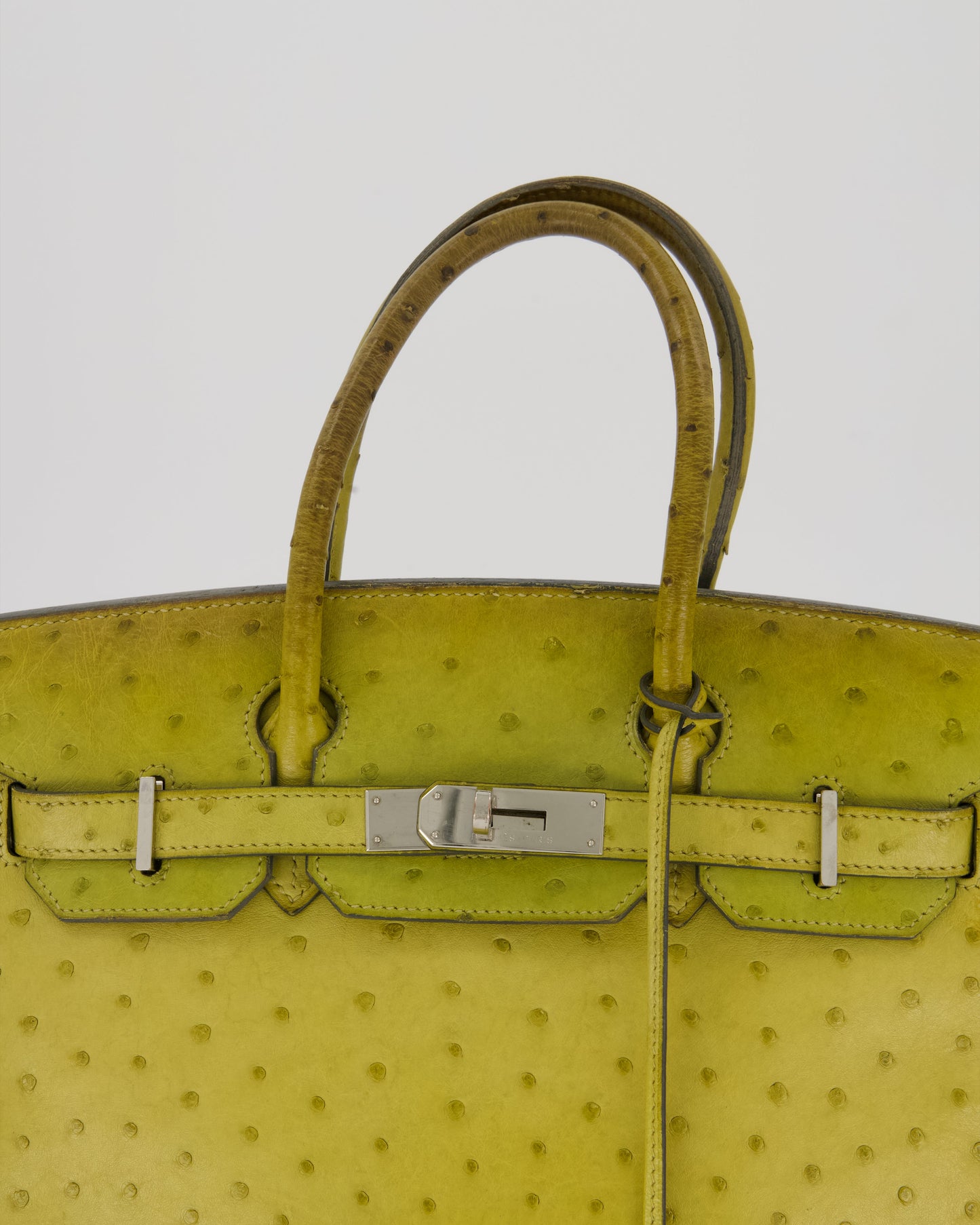 Hermès Birkin 30 Retourne Bag in Vert Anis Ostrich Leather with Palladium Hardware