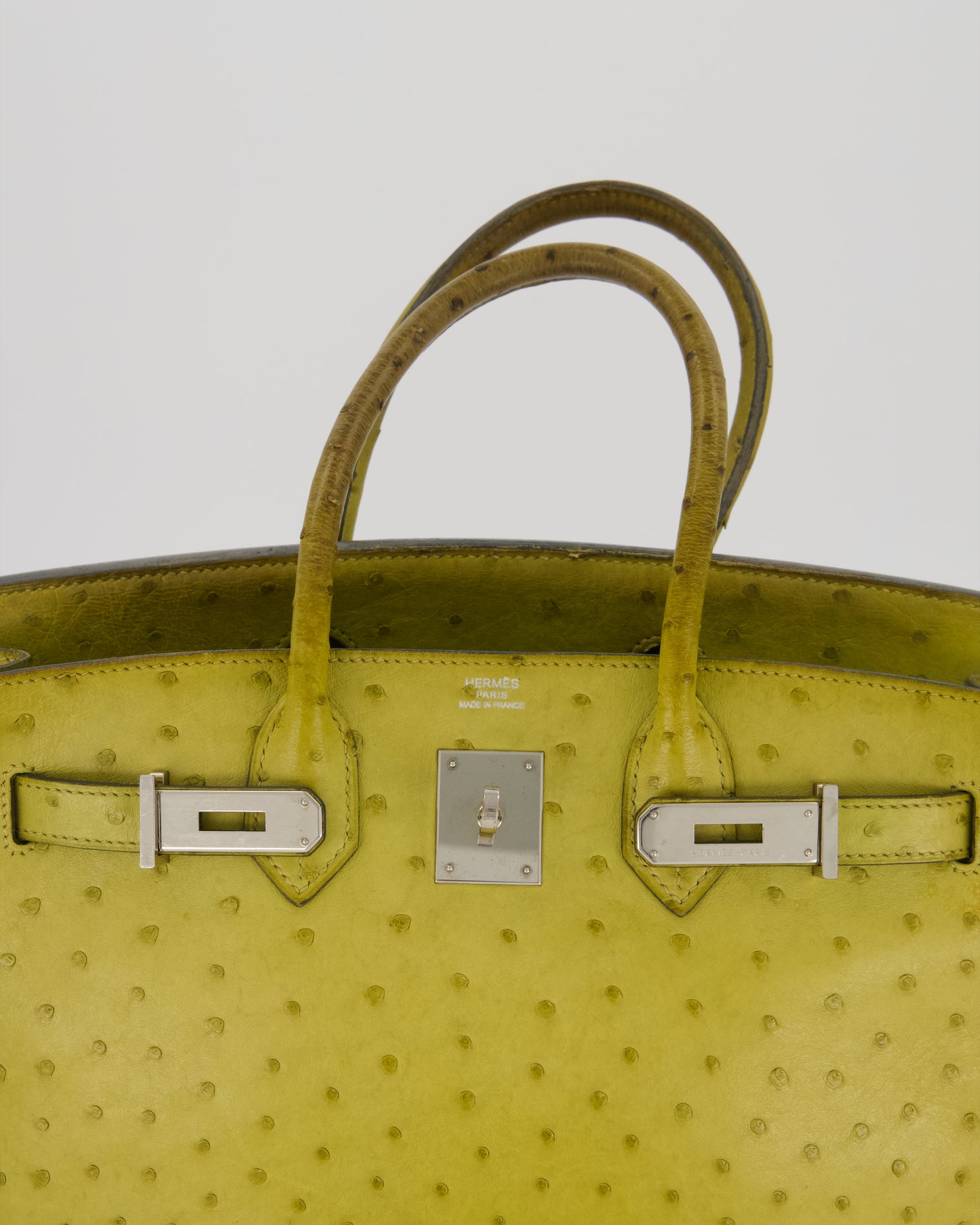 Hermès Birkin 30 Retourne Bag in Vert Anis Ostrich Leather with Palladium Hardware