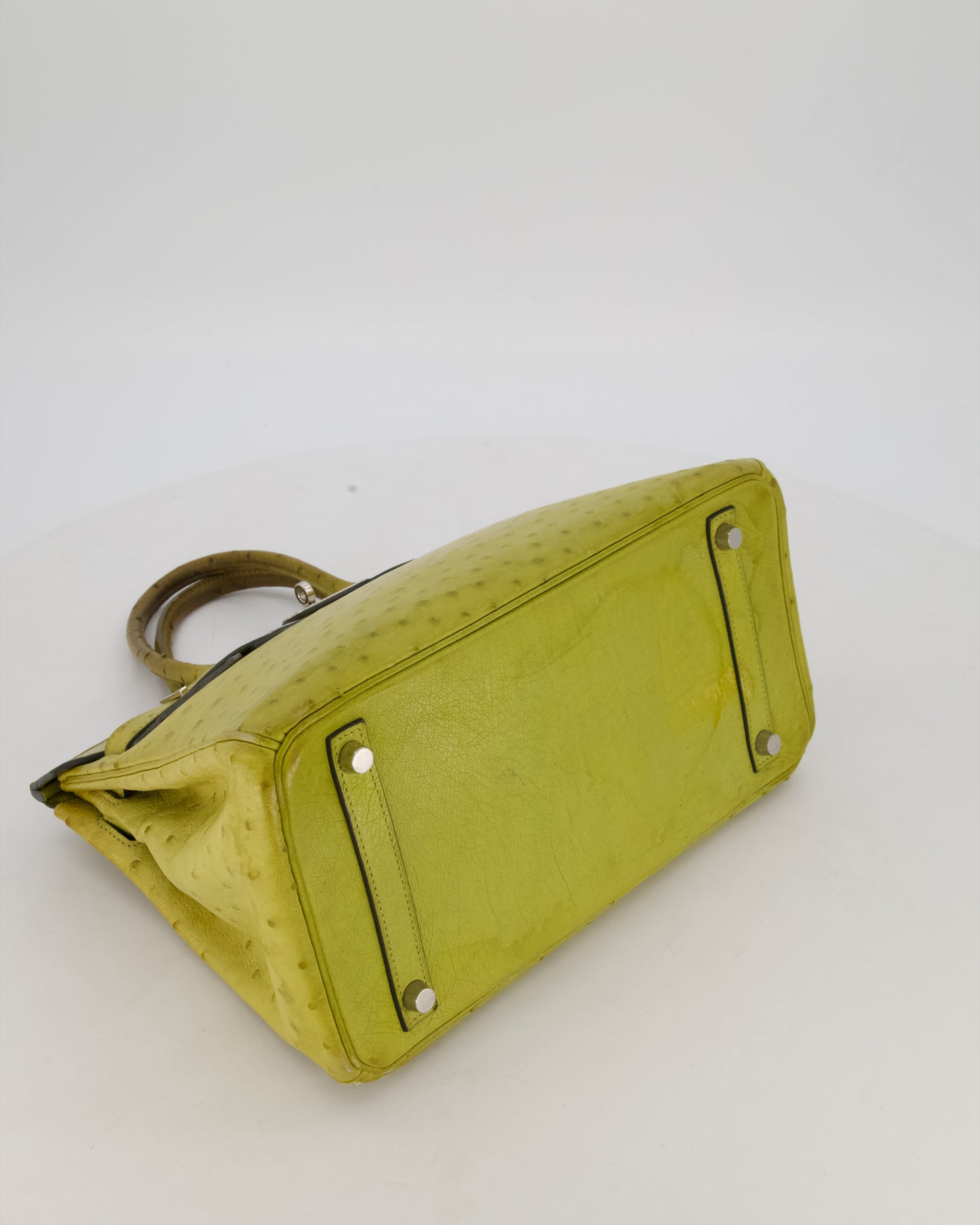 Hermès Birkin 30 Retourne Bag in Vert Anis Ostrich Leather with Palladium Hardware