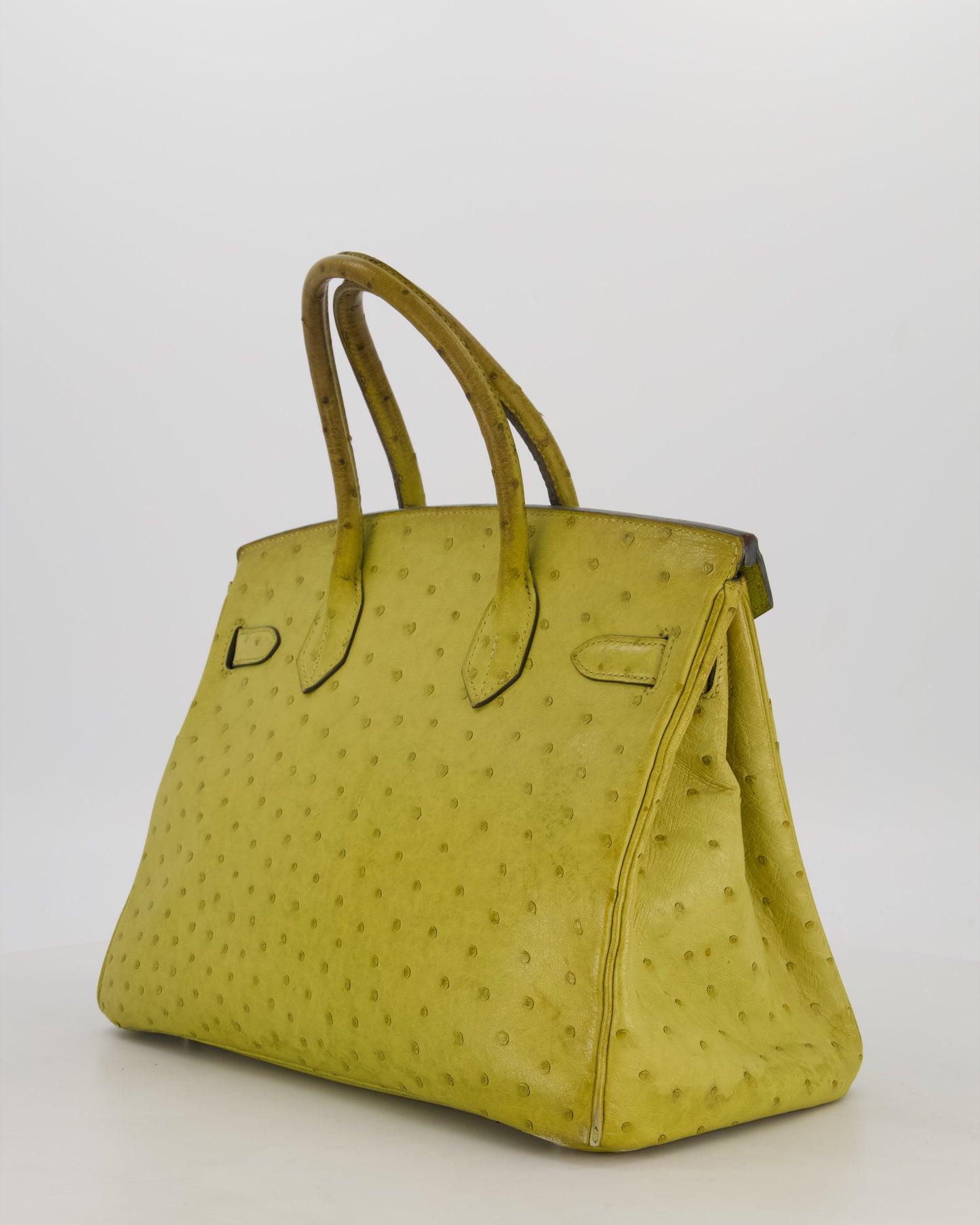 Hermès Birkin 30 Retourne Bag in Vert Anis Ostrich Leather with Palladium Hardware