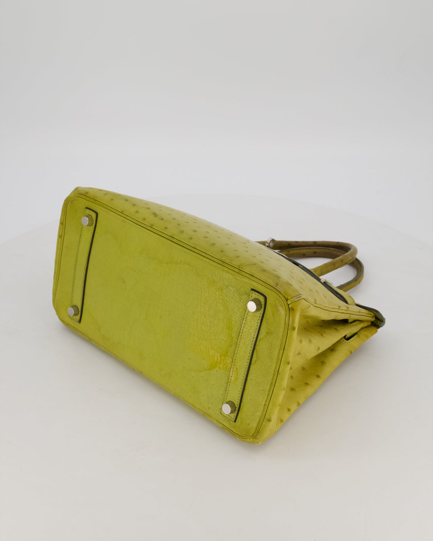 Hermès Birkin 30 Retourne Bag in Vert Anis Ostrich Leather with Palladium Hardware