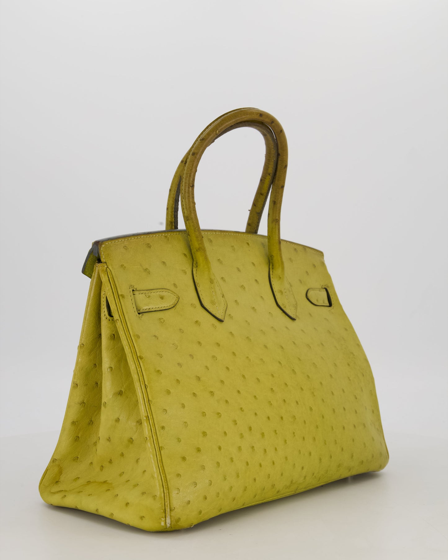Hermès Birkin 30 Retourne Bag in Vert Anis Ostrich Leather with Palladium Hardware