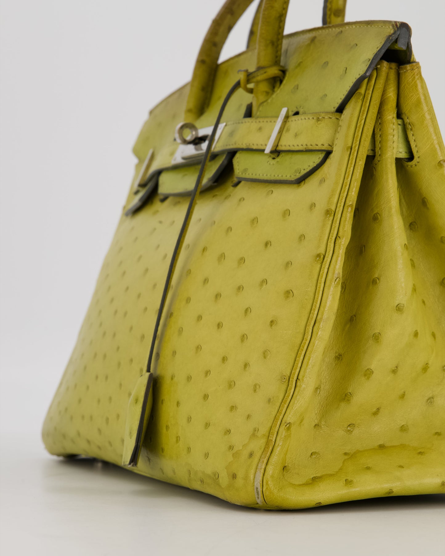Hermès Birkin 30 Retourne Bag in Vert Anis Ostrich Leather with Palladium Hardware