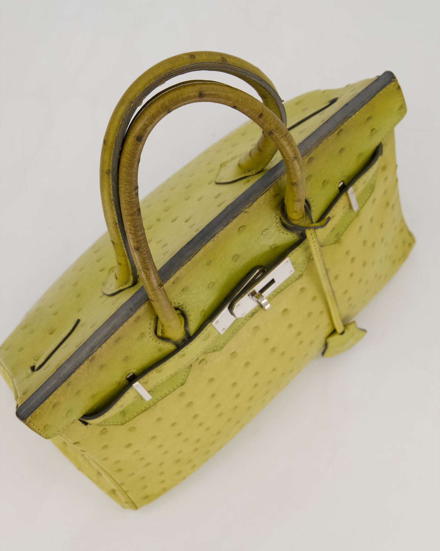 Hermès Birkin 30 Retourne Bag in Vert Anis Ostrich Leather with Palladium Hardware