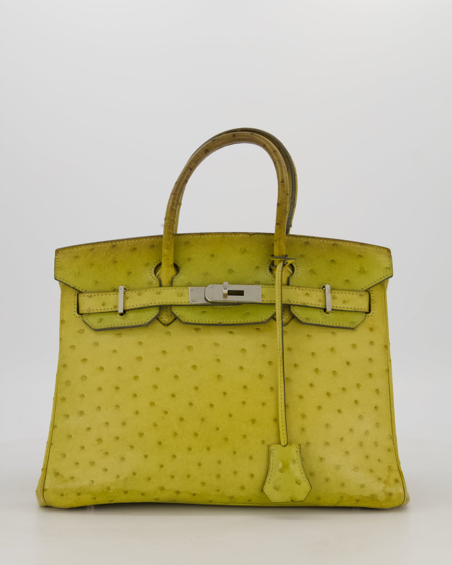 Hermès Birkin 30 Retourne Bag in Vert Anis Ostrich Leather with Palladium Hardware