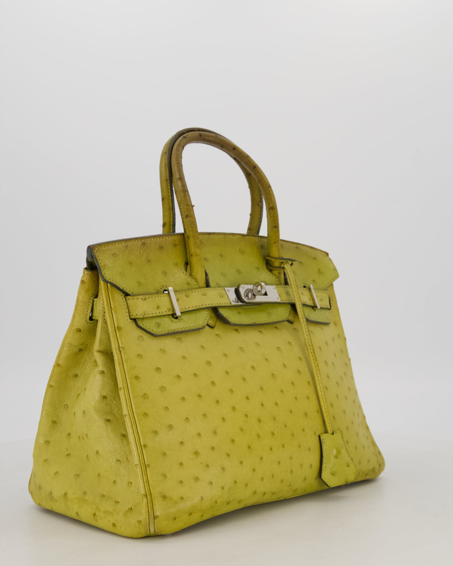 Hermès Birkin 30 Retourne Bag in Vert Anis Ostrich Leather with Palladium Hardware