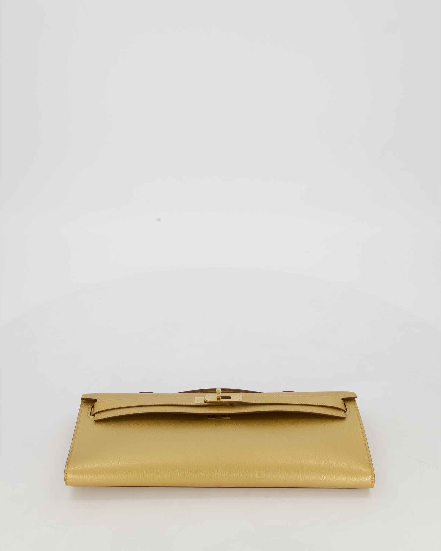*SUPER RARE* Hermès Kelly Cut Bag in Doré Chévre Chamkila Leather with Permabrass Hardware