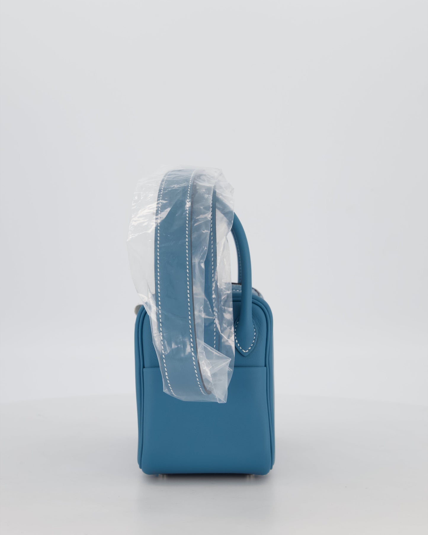 Hermès Mini Lindy Bag in Bleu Jean Swift Leather with Palladium Hardware