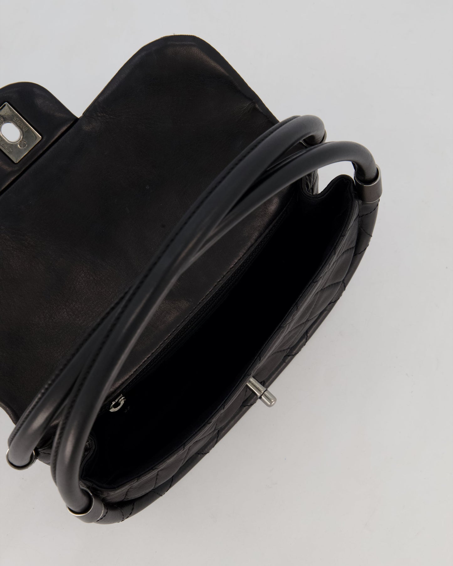 Chanel Black Hula Hoop Bag in Lambskin with Silver Hardware
