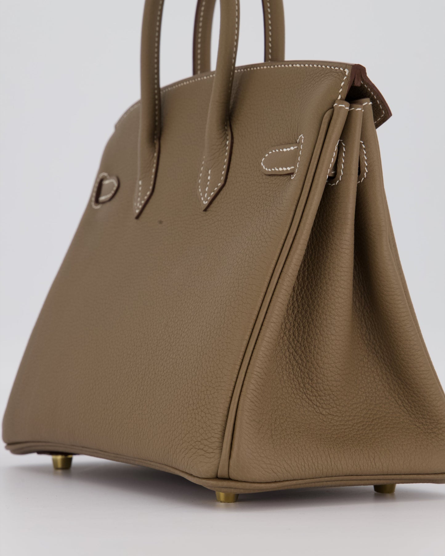 Hermès Birkin 25 Retourne Bag in Etoupe Togo Leather with Gold Hardware
