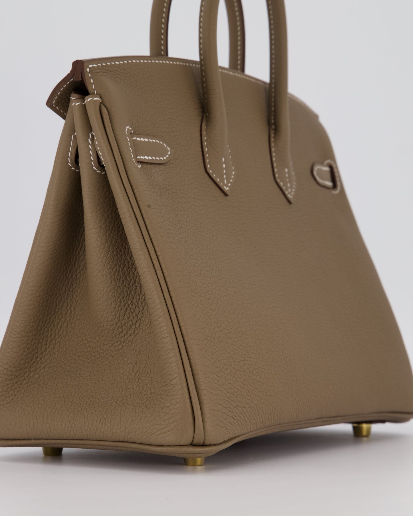 Hermès Birkin 25 Retourne Bag in Etoupe Togo Leather with Gold Hardware