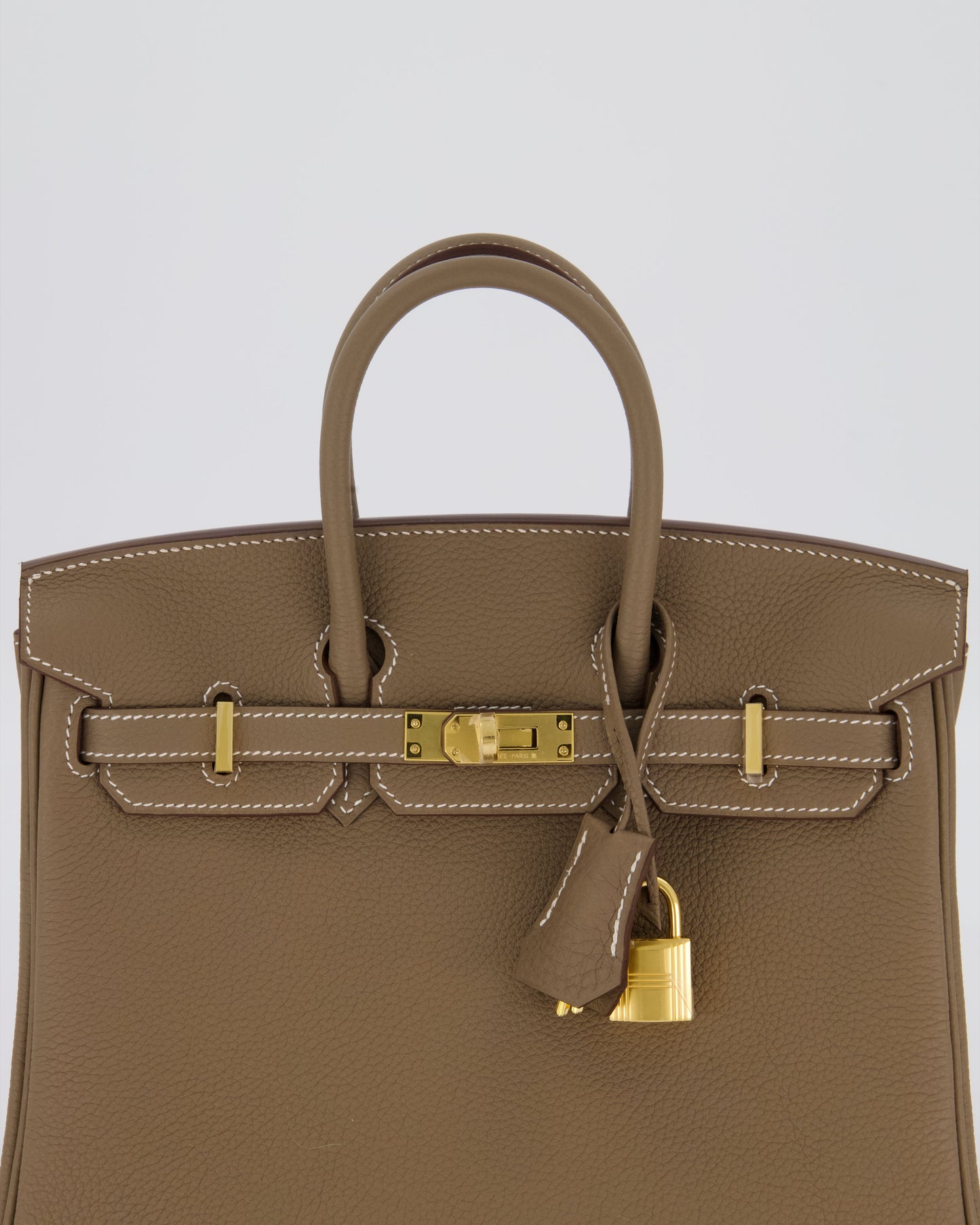 Hermès Birkin 25 Retourne Bag in Etoupe Togo Leather with Gold Hardware