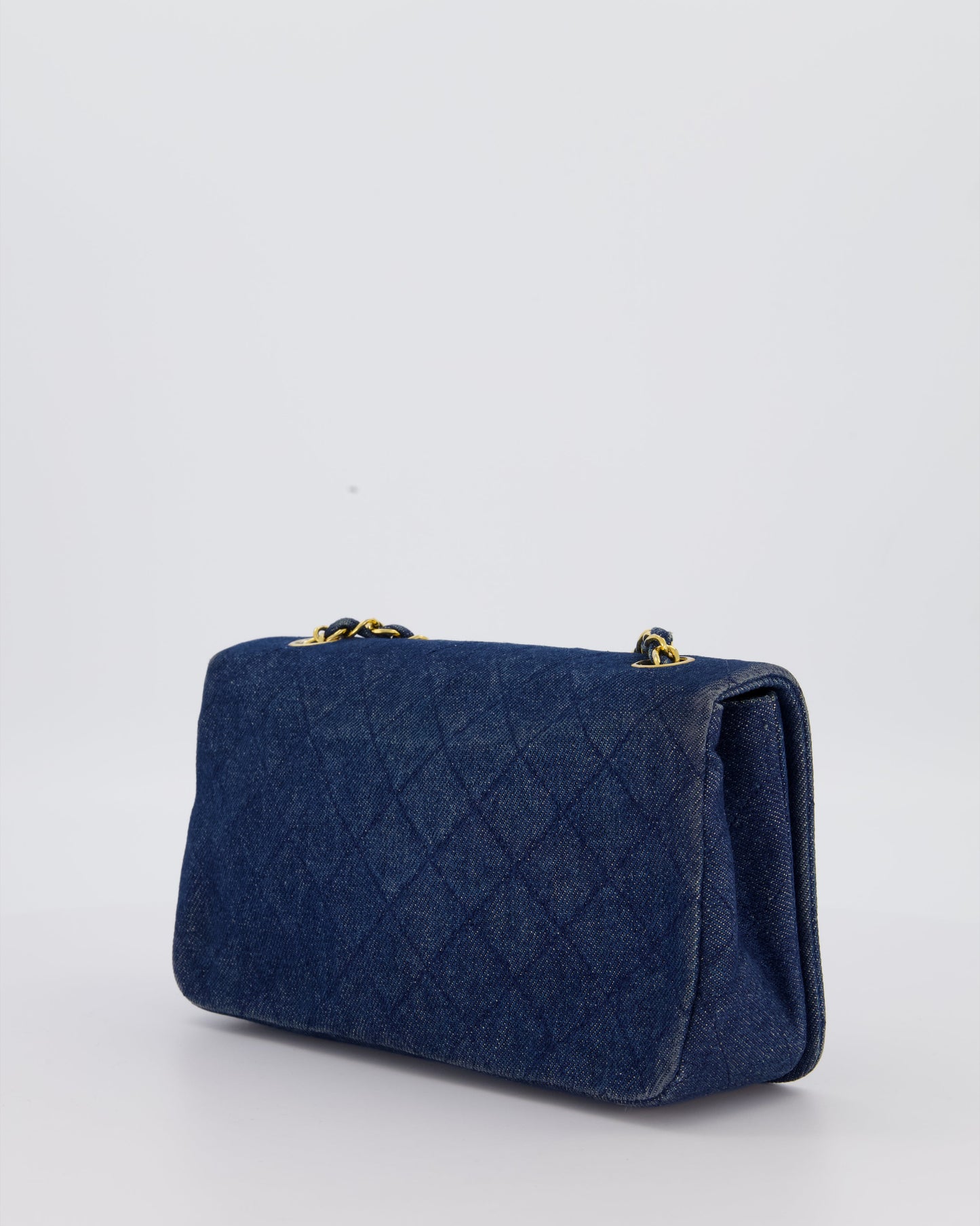Chanel Single Chain Flap Bag in Quilted Denim with 24K Gold Hardware